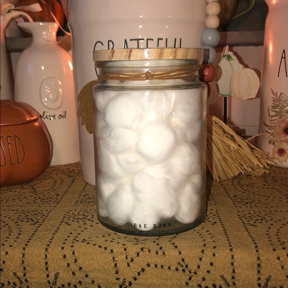 Rae Dunn BLESSED 60 Cotton Balls In Jar